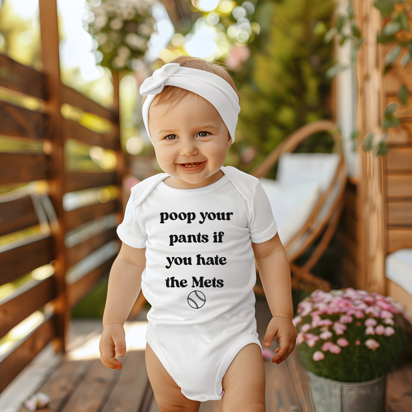 Poop Your Pants If You Hate the Mets Baby Bodysuit Baseball Game Day Outfit
