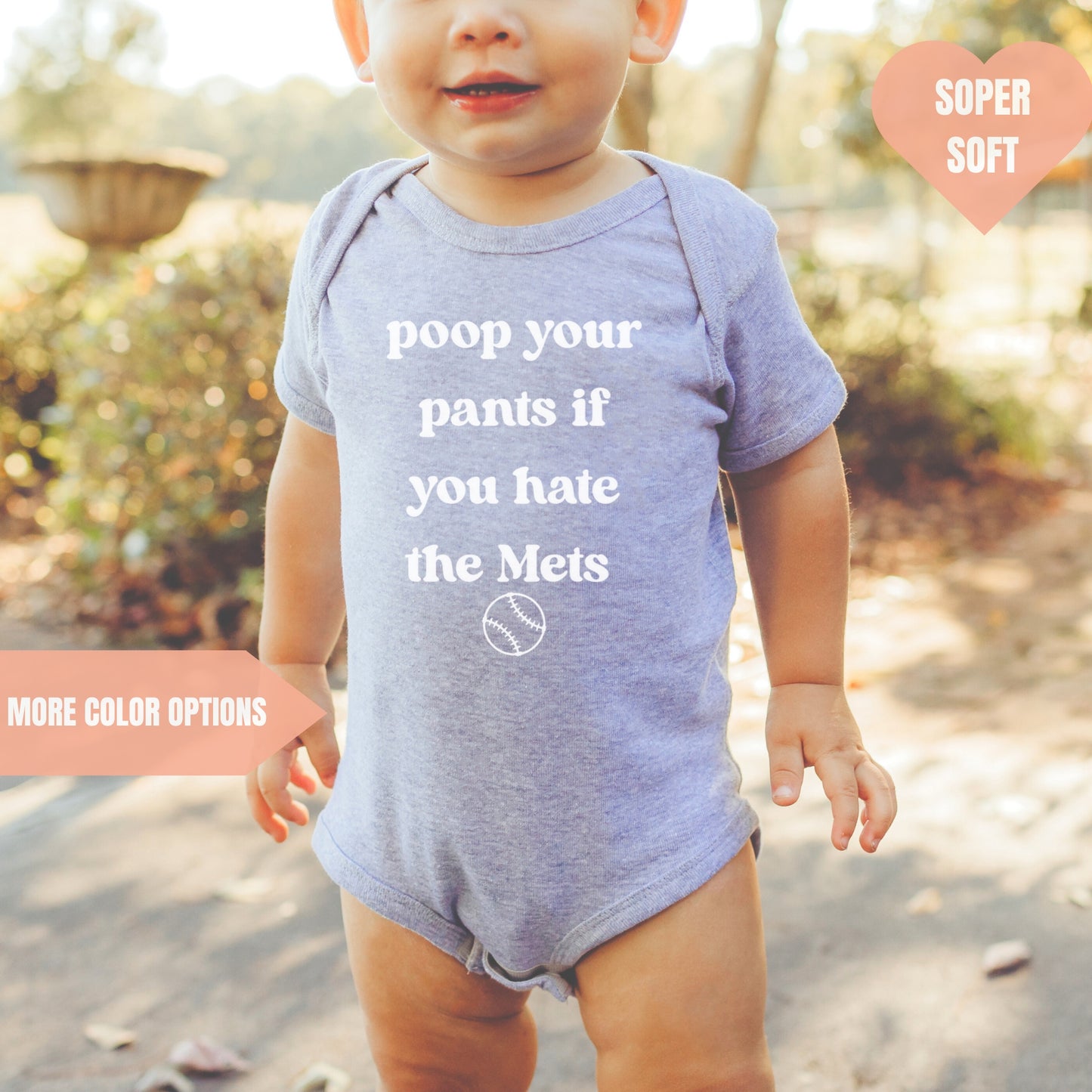 Poop Your Pants If You Hate the Mets Baby Bodysuit Baseball Game Day Outfit