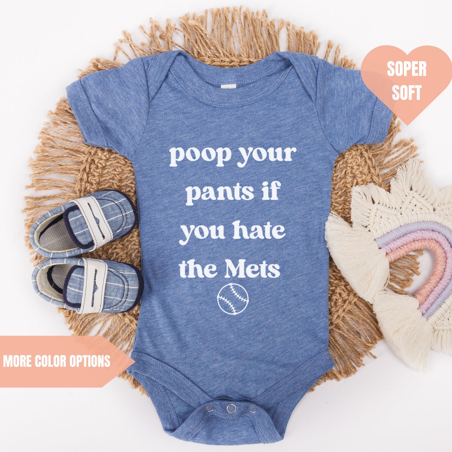 Poop Your Pants If You Hate the Mets Baby Bodysuit Baseball Game Day Outfit