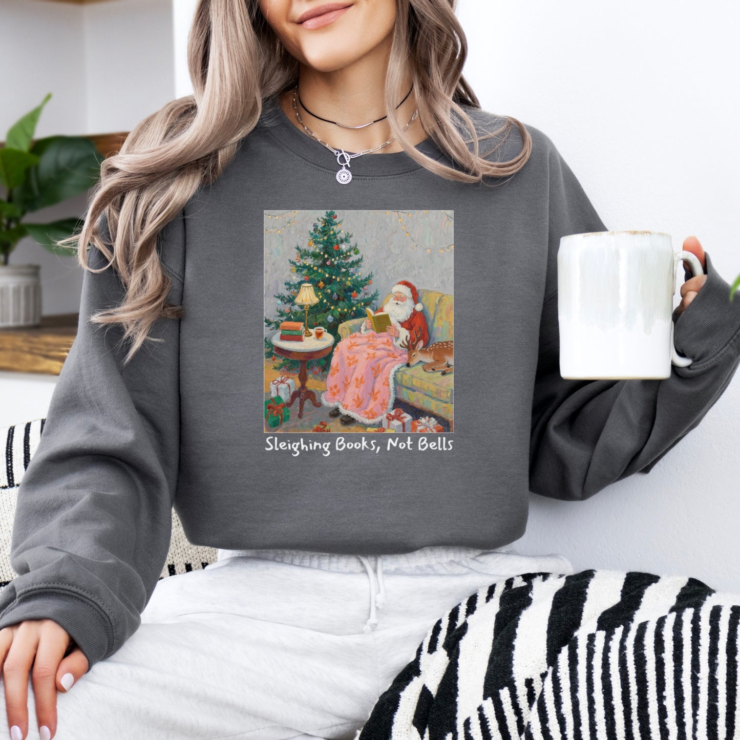 Christmas Sweatshirt Sleighing Books, Not Bells