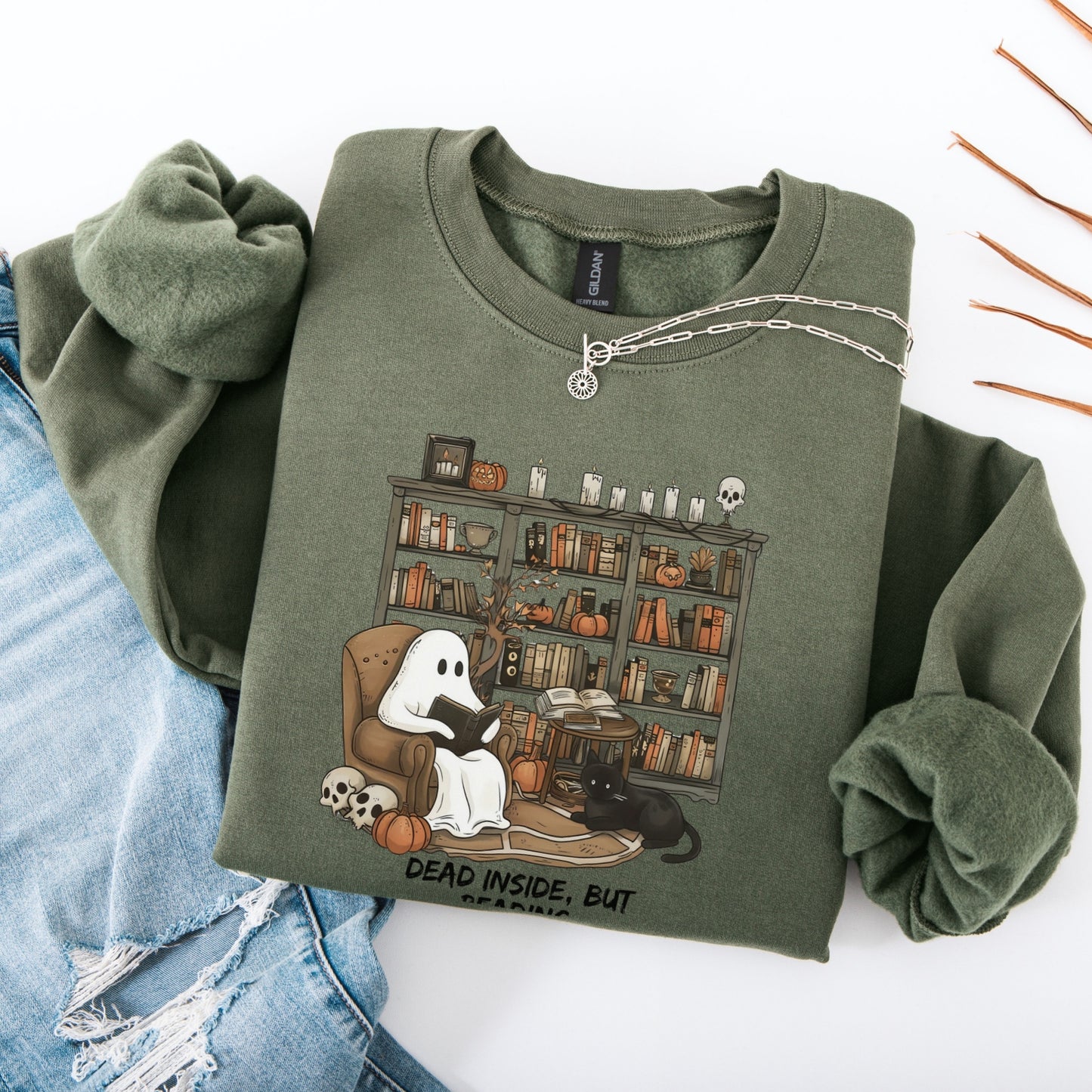 Dead Inside, But Reading Halloweem Sweatshirt