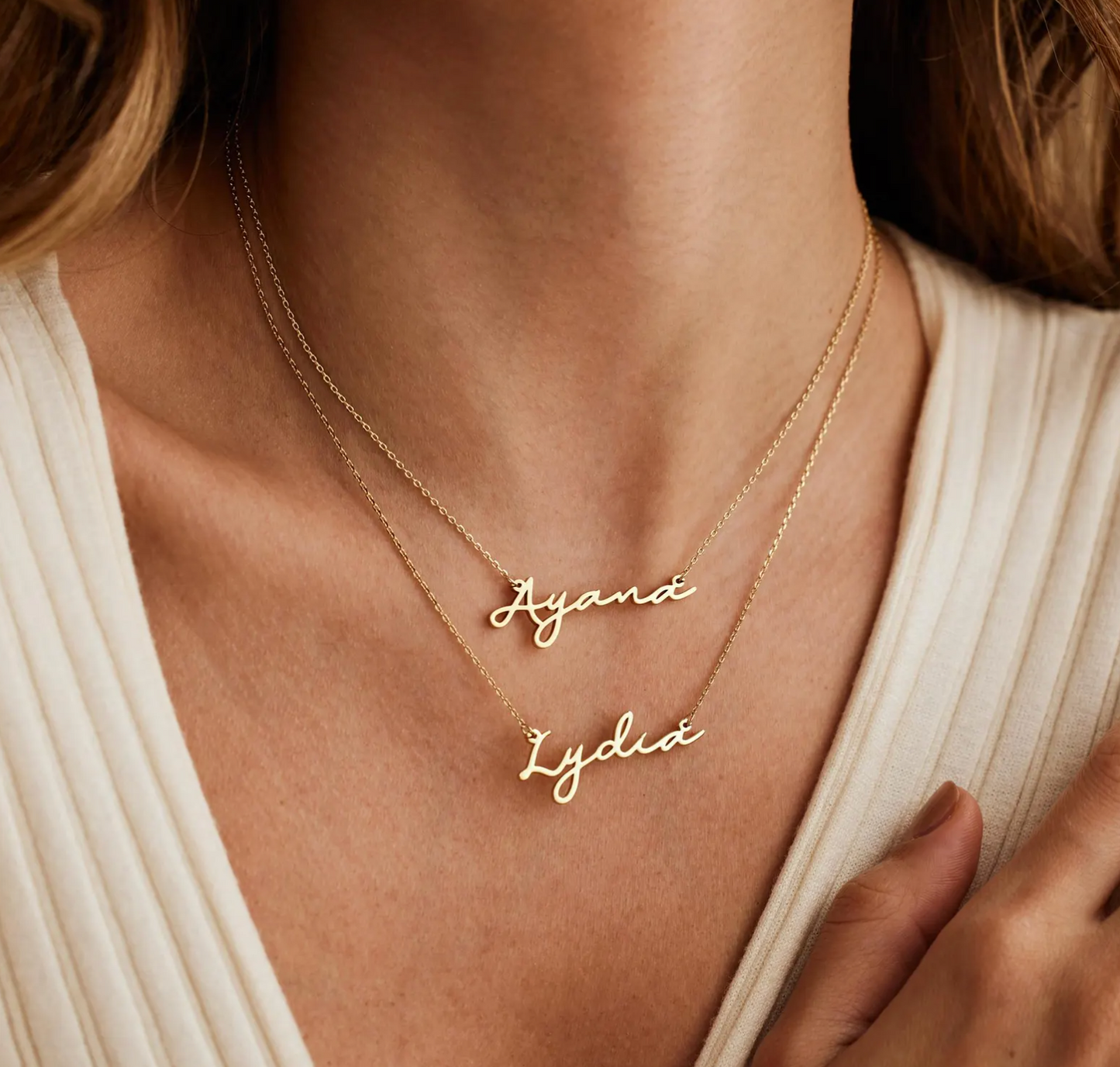 Dainty Minimalist Name Necklace 18K Gold