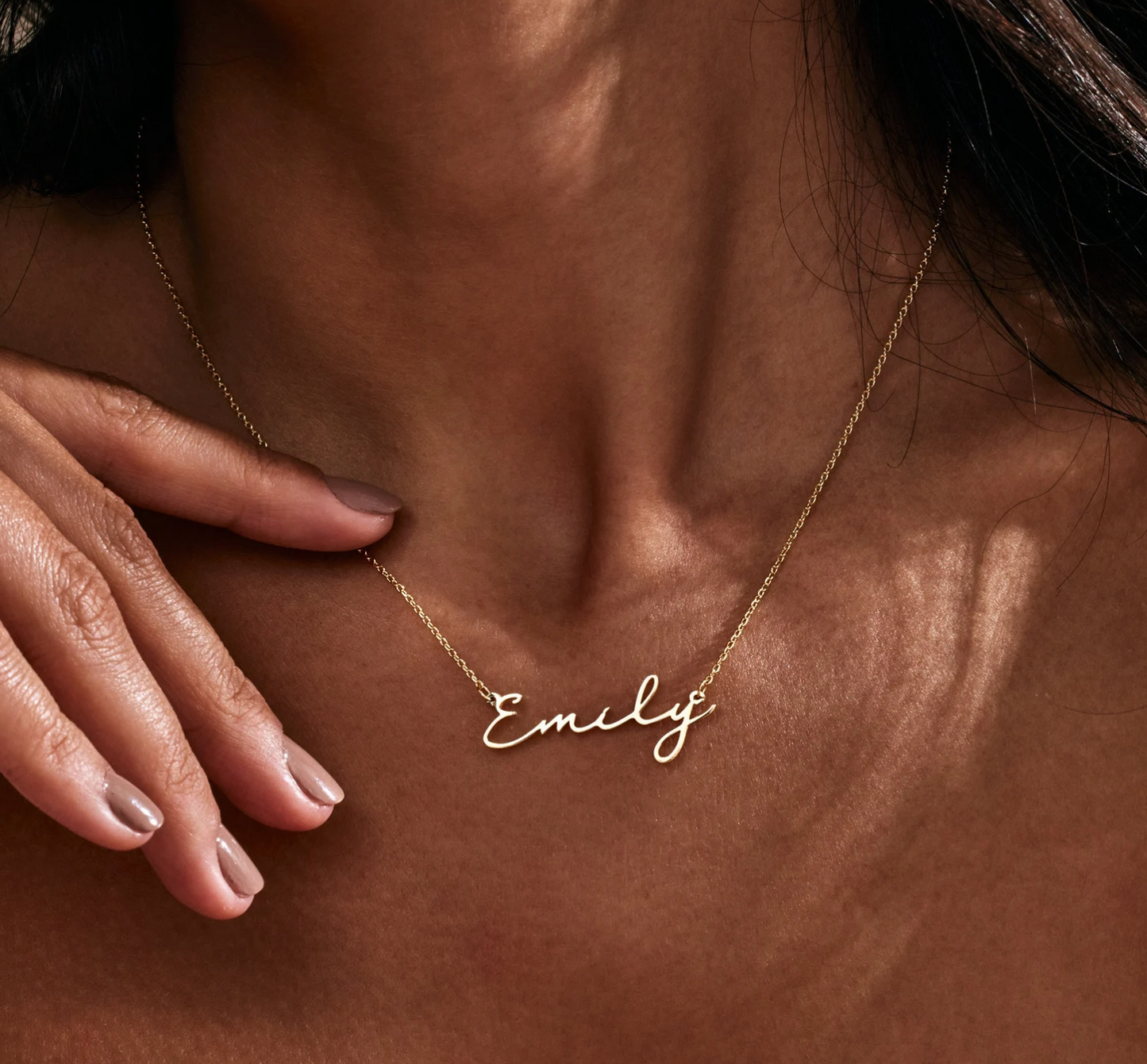 Dainty Minimalist Name Necklace 18K Gold
