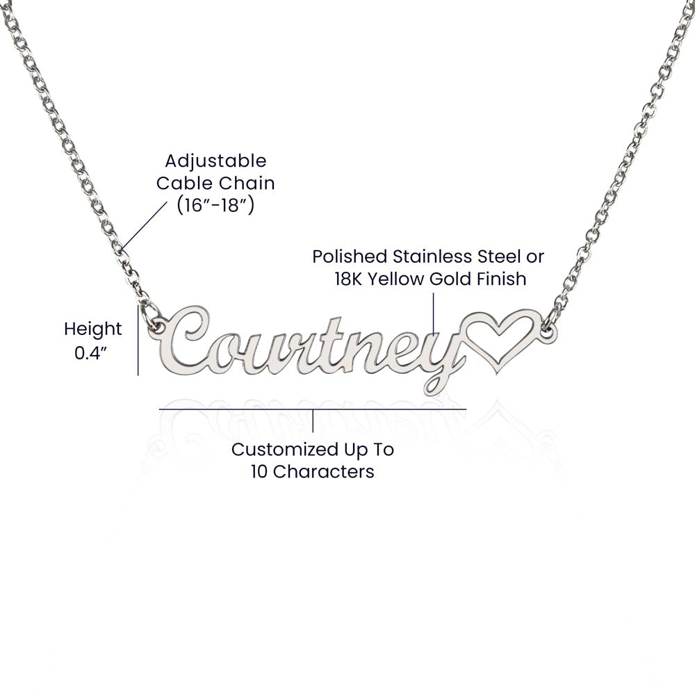 Custom Name Necklace With Heart
