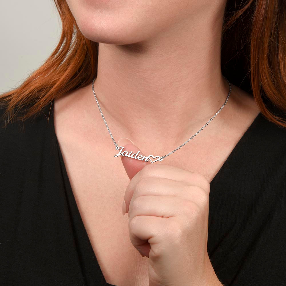 Custom Name Necklace With Heart