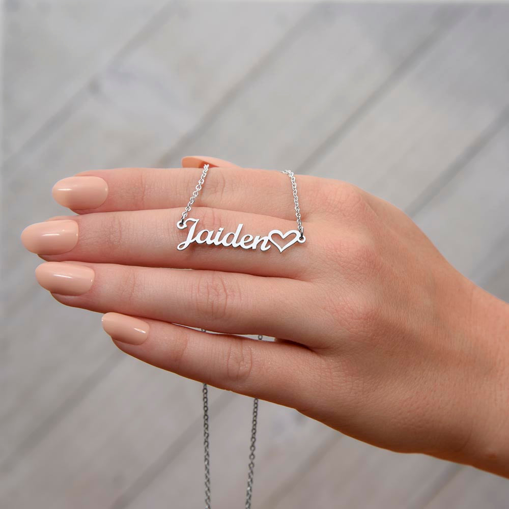 Custom Name Necklace With Heart