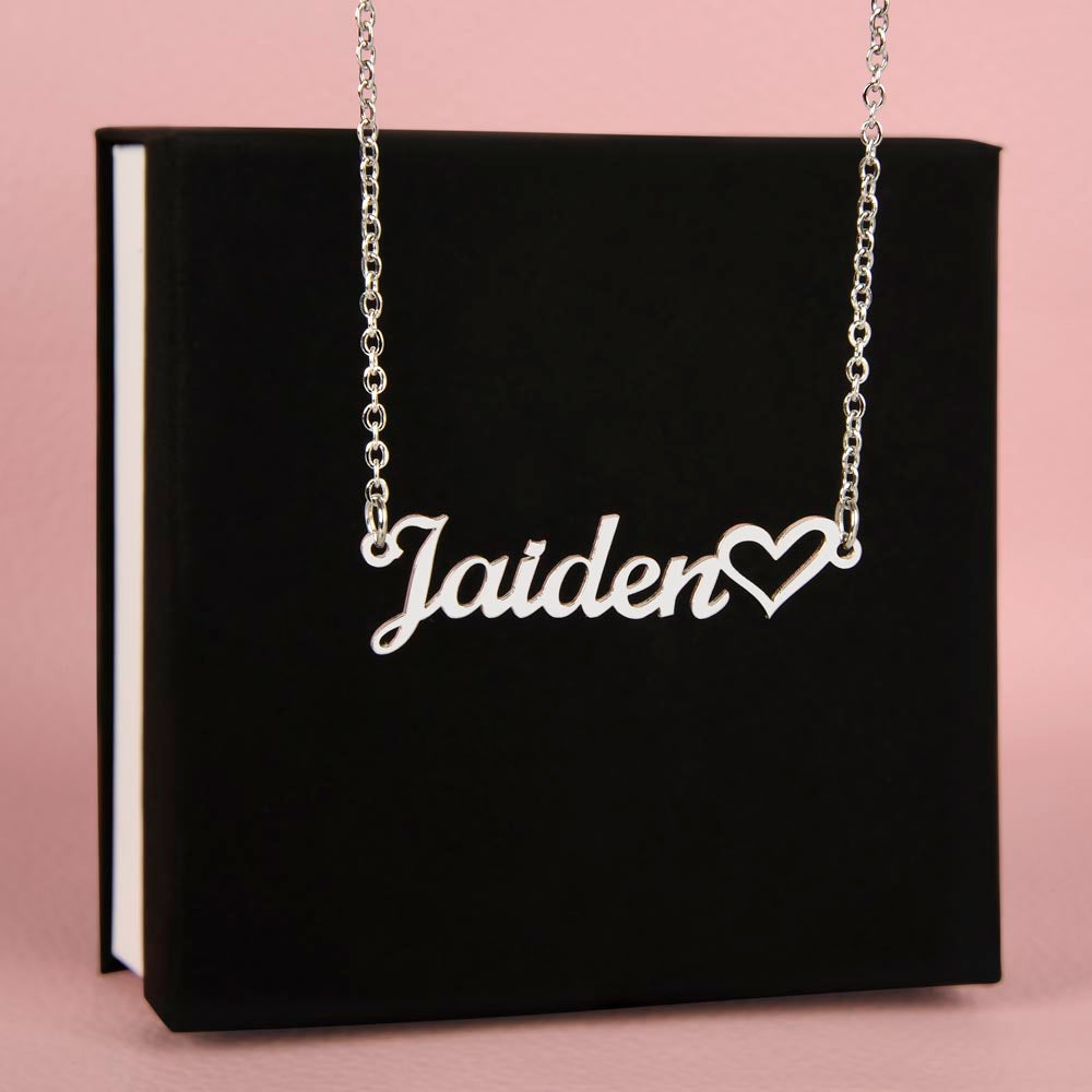 Custom Name Necklace With Heart