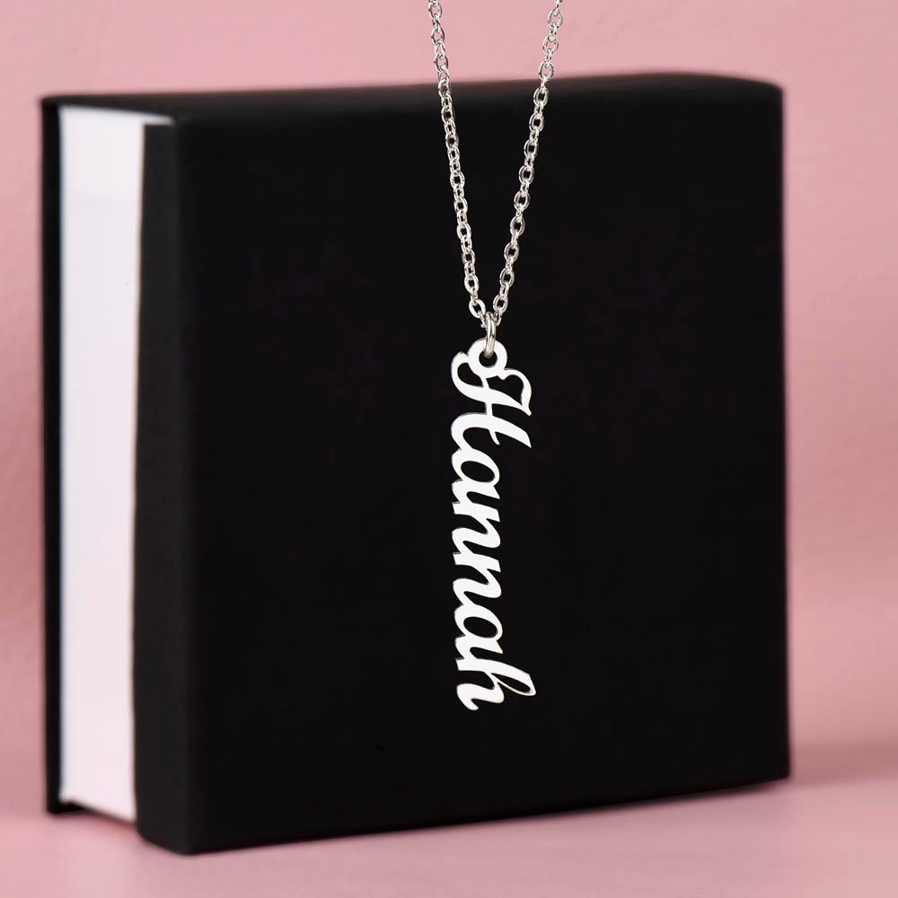 Dainty Minimalist Bold Name Necklace 18K Gold