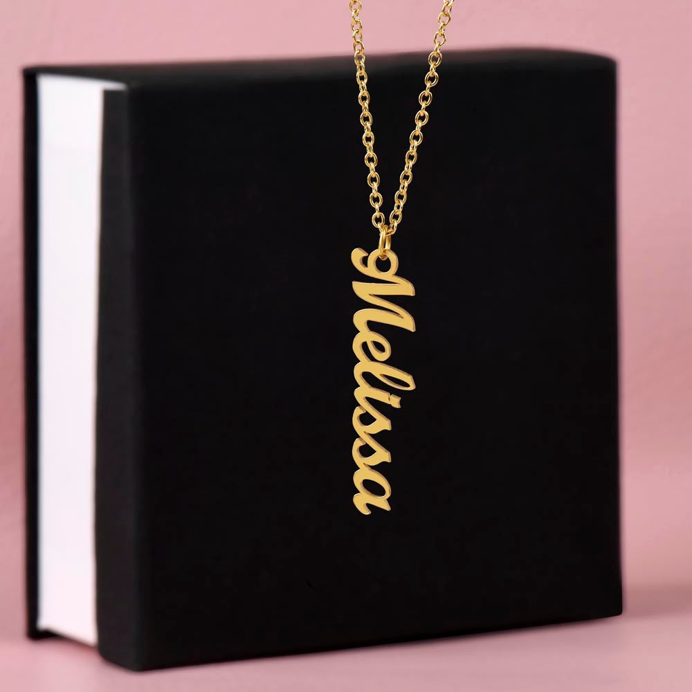 Dainty Minimalist Bold Name Necklace 18K Gold
