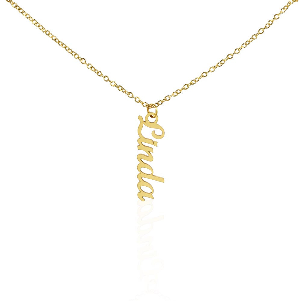 Dainty Minimalist Bold Name Necklace 18K Gold