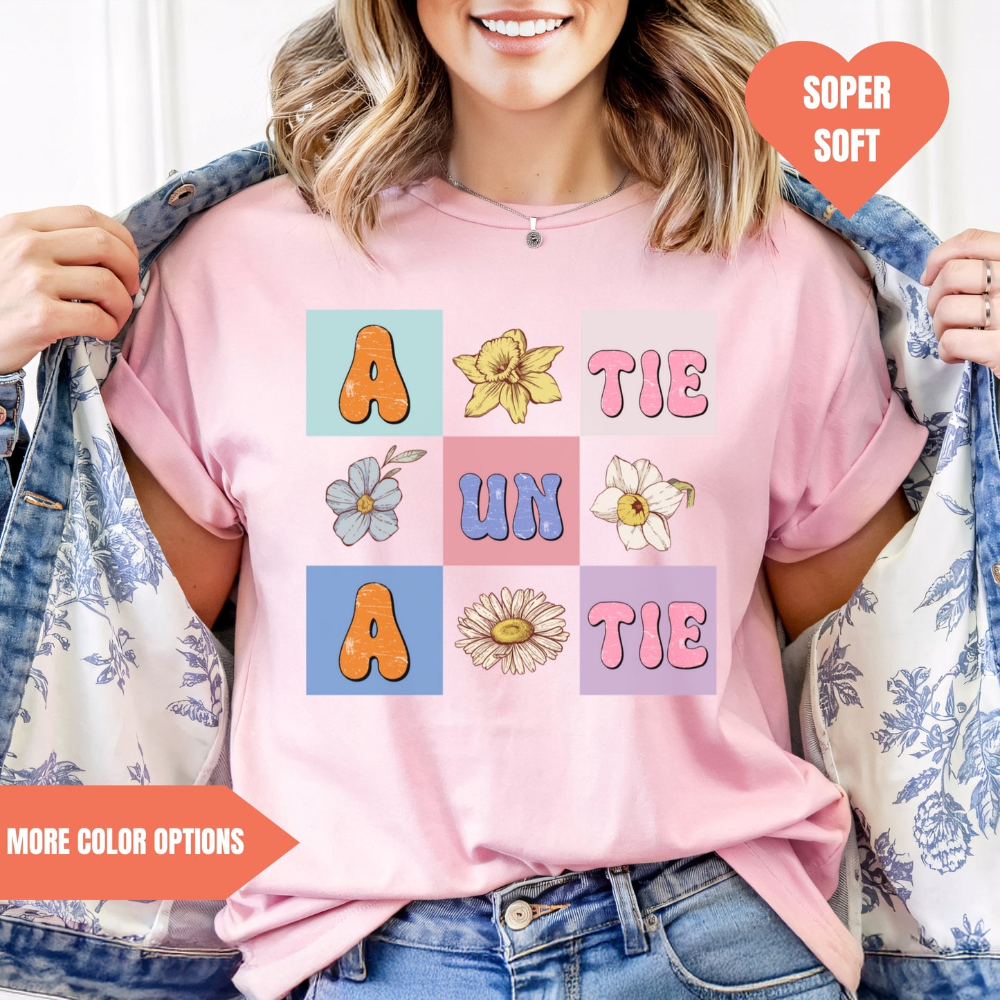 a woman wearing a pink t - shirt that says the sun ate