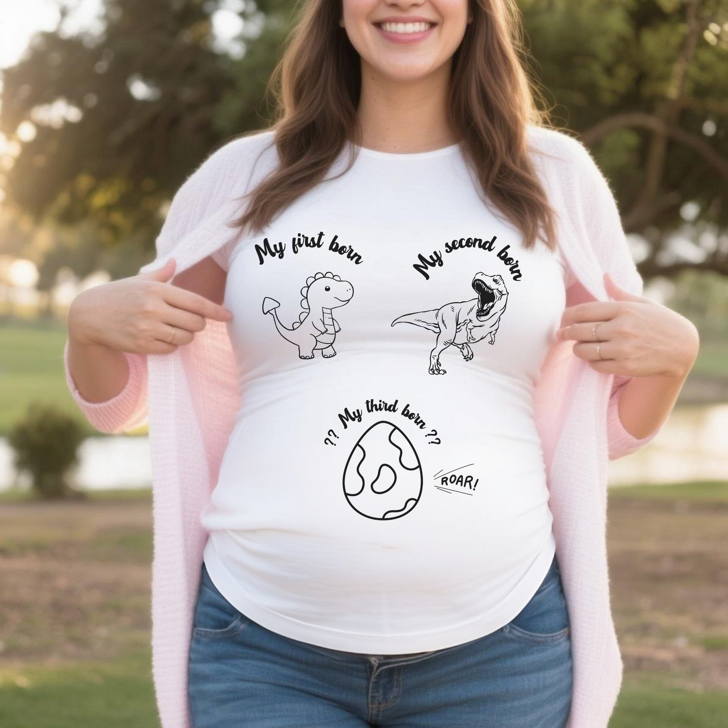 3rd Pregnancy Photo Shooting Shirt For Mama Black&White