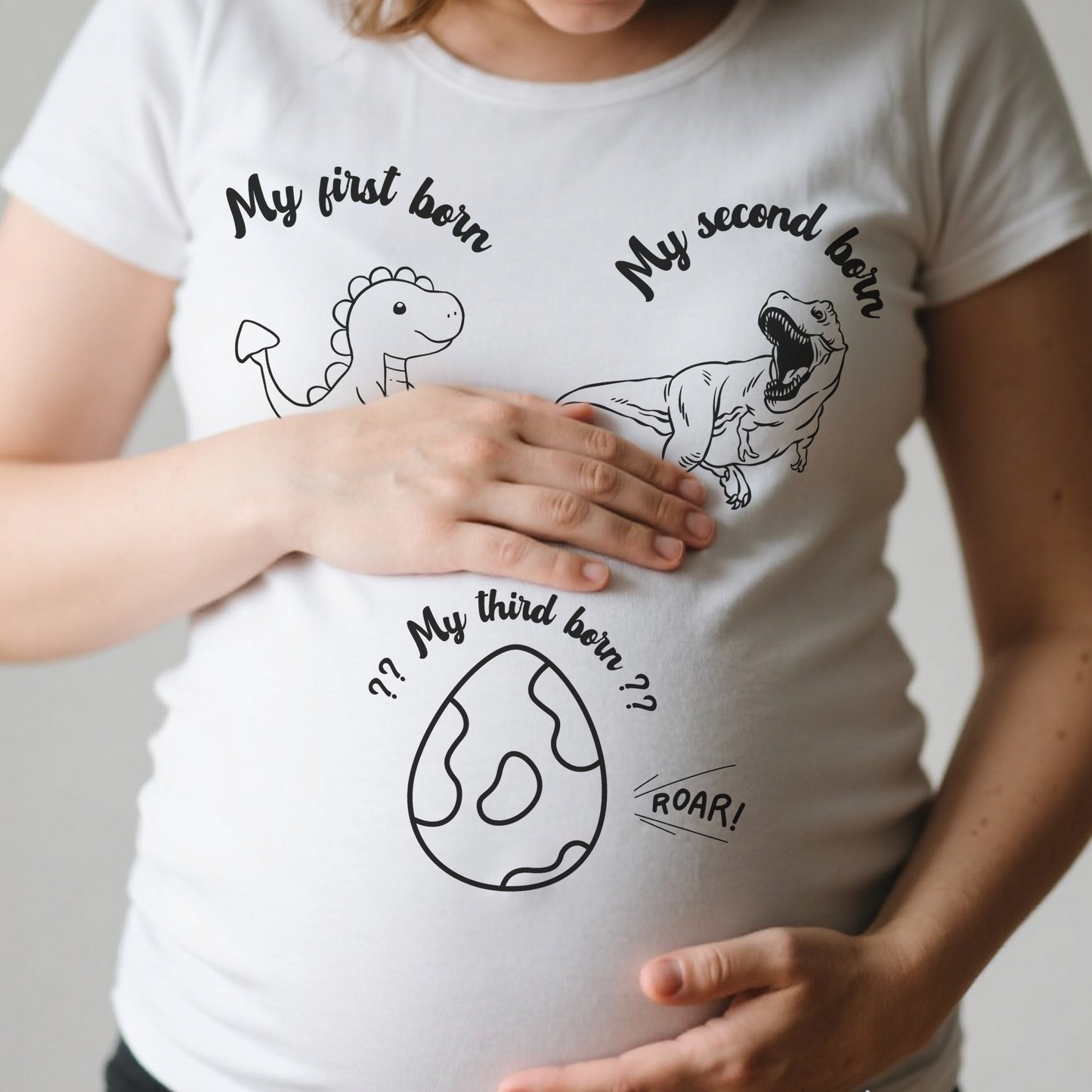 3rd Pregnancy Photo Shooting Shirt For Mama Black&White