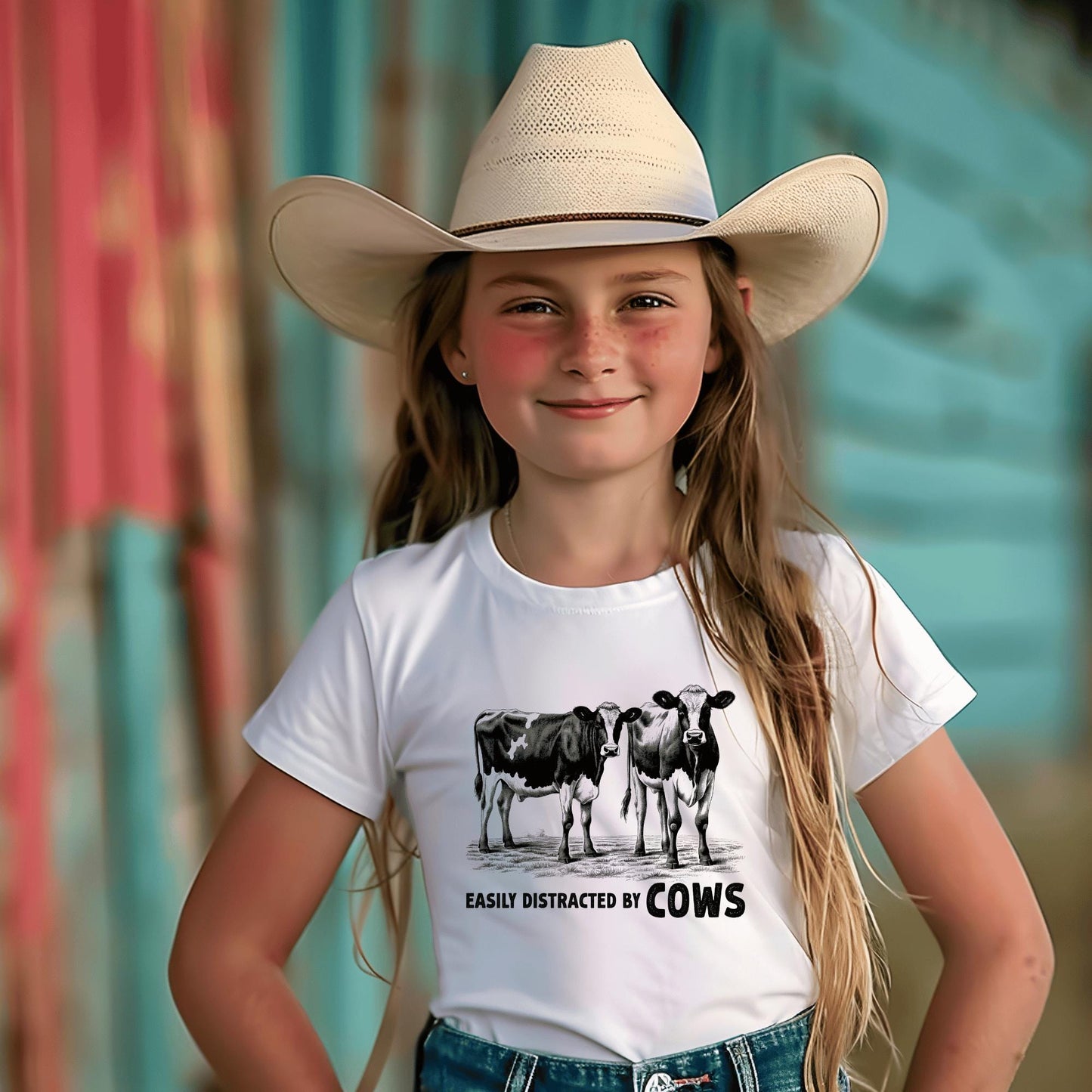 Farm Toddler Tee Easily Distracted By Cows