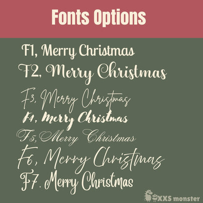 a collection of Christmas-themed font options, including "Merry Christmas" in various styles and sizes.