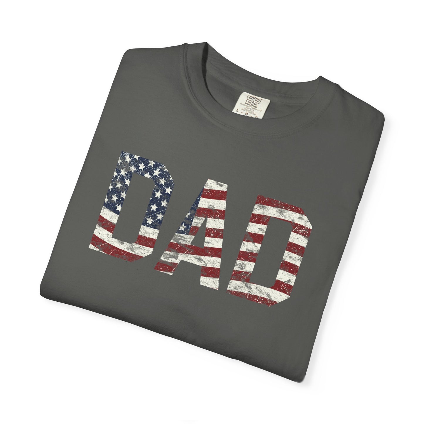 Dad 4th of July Shirt Comfort Colors®  Independence Day Patriotic Mom Dad Gift Exhausted but Free USA Humor Shirt