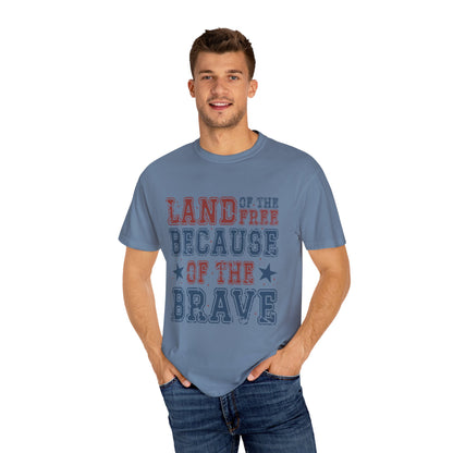 Land Of Free Shirt 4th of July Shirt Comfort Colors®  Independence Day Patriotic Mom Dad Gift Exhausted but Free USA Humor Shirt