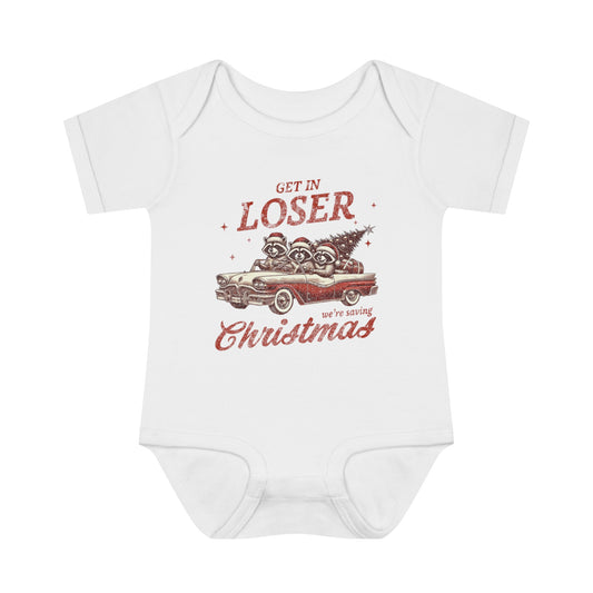 Baby Bodysuit Merry Christmas Infant Rib Jumpsuit Get In Loser