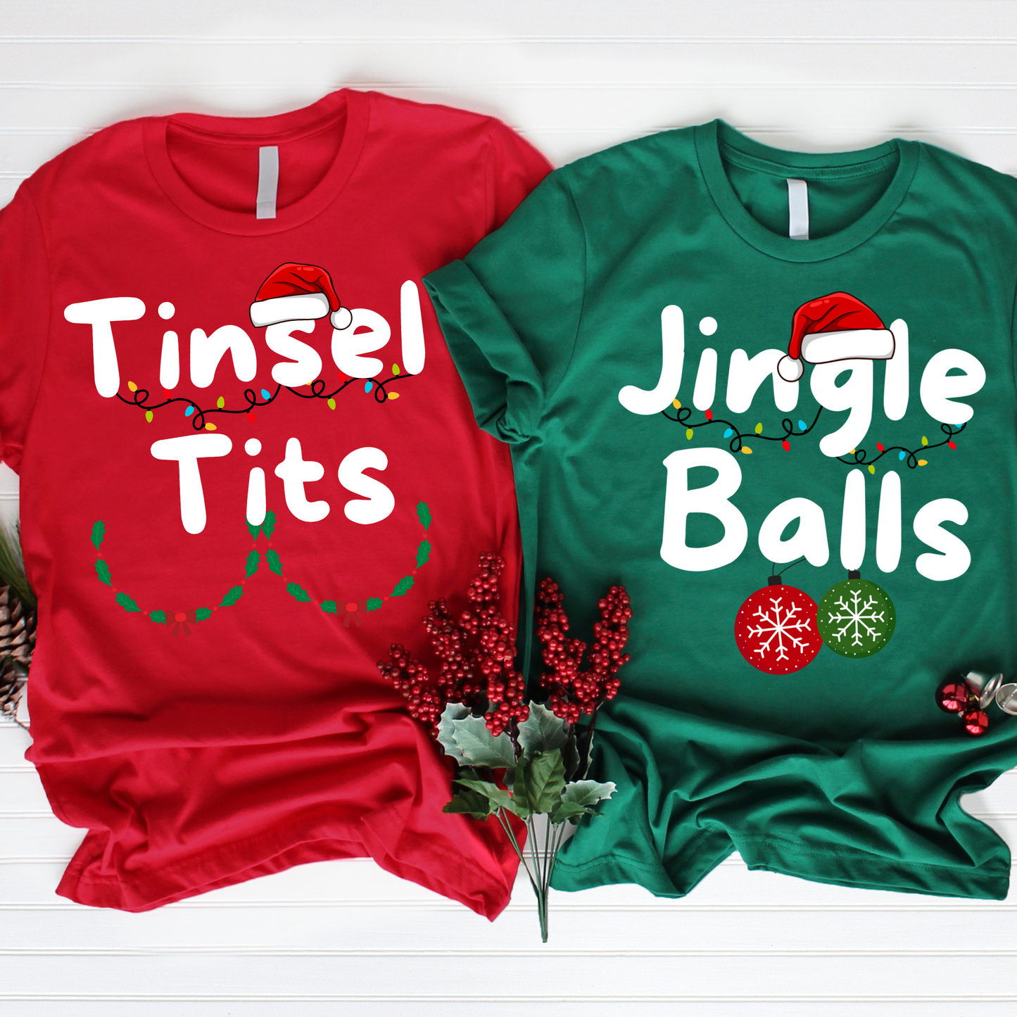 Christmas Couple Funny T-Shirt Jingle Balls XXS02