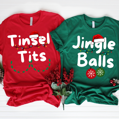 Christmas Couple Funny T-Shirt Jingle Balls XXS02