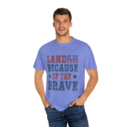 Land Of Free Shirt 4th of July Shirt Comfort Colors®  Independence Day Patriotic Mom Dad Gift Exhausted but Free USA Humor Shirt