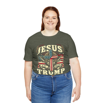 Adult Tee Jesus is my Savior, and Trump is my President