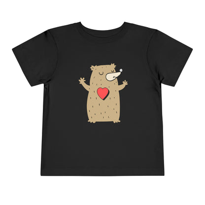 Hug Bear Heart Emotion Toddler Tee Feelings Shirt for 2-5-Year-Olds
