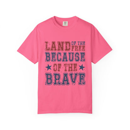 Land Of Free Shirt 4th of July Shirt Comfort Colors®  Independence Day Patriotic Mom Dad Gift Exhausted but Free USA Humor Shirt