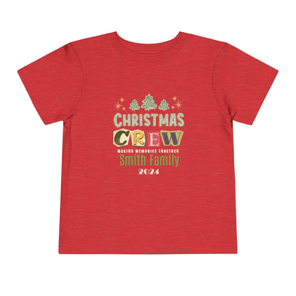 Personalized Toddler Tee -  Family Name Short Sleeve T-Shirt Christmas Crew