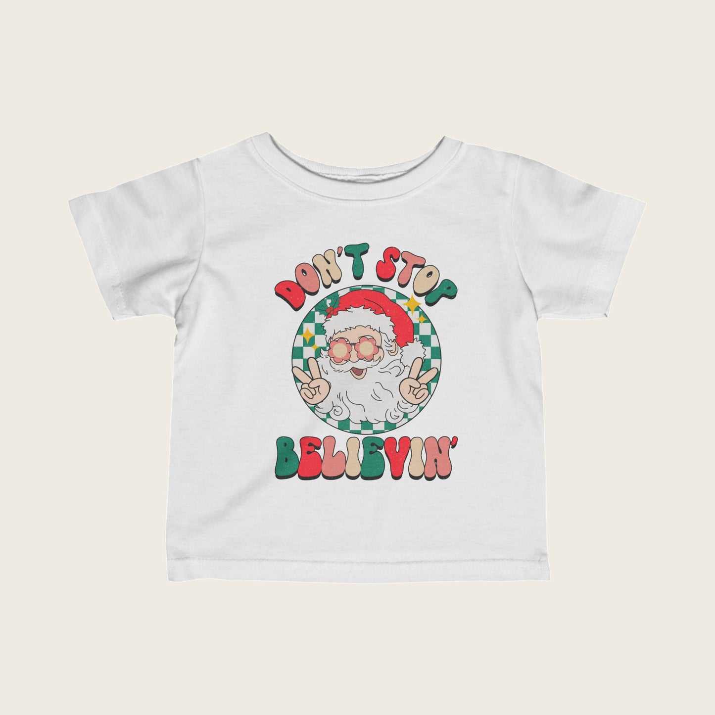 Infant Tee - Colorful Happy Santa Design