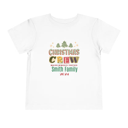 Personalized Toddler Tee -  Family Name Short Sleeve T-Shirt Christmas Crew