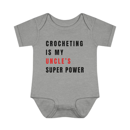 Baby Bodysuit Crocheting is My Uncle's Super Power XXS03