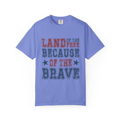Land Of Free Shirt 4th of July Shirt Comfort Colors®  Independence Day Patriotic Mom Dad Gift Exhausted but Free USA Humor Shirt