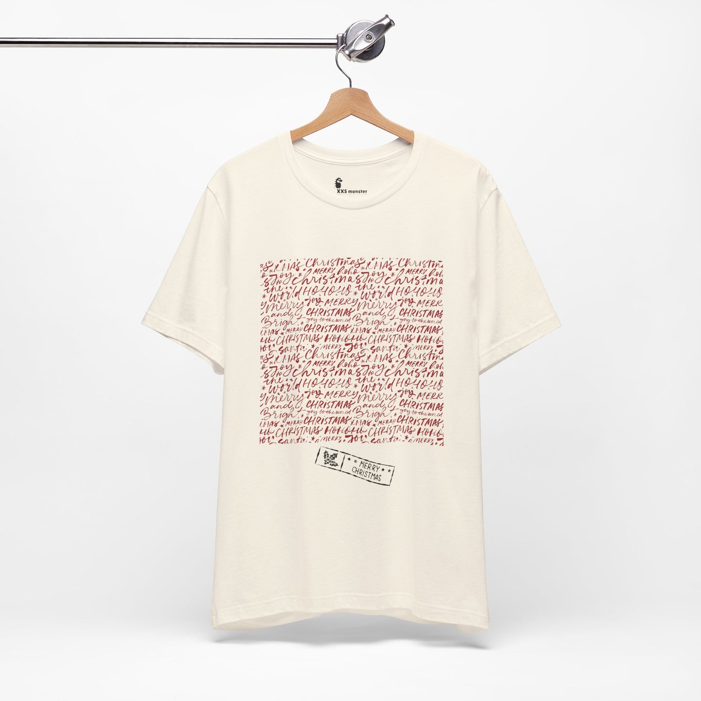 Christmas T-shirt Merry Christmas Letters Writing