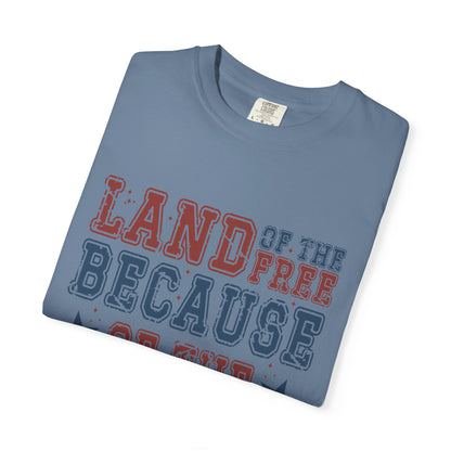 Land Of Free Shirt 4th of July Shirt Comfort Colors®  Independence Day Patriotic Mom Dad Gift Exhausted but Free USA Humor Shirt