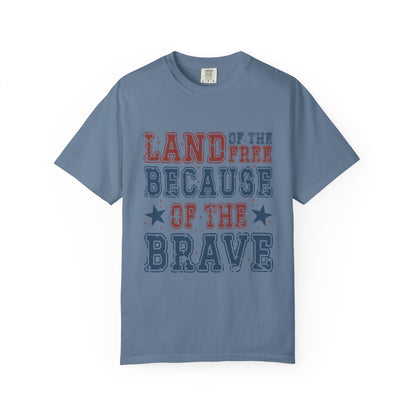 Land Of Free Shirt 4th of July Shirt Comfort Colors®  Independence Day Patriotic Mom Dad Gift Exhausted but Free USA Humor Shirt