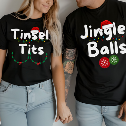 Christmas Couple Funny T-Shirt Jingle Balls XXS02