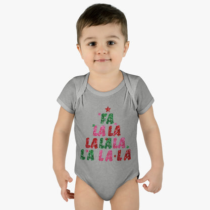 Baby Bodysuit Merry Christmas Infant Rib Jumpsuit Fa La La