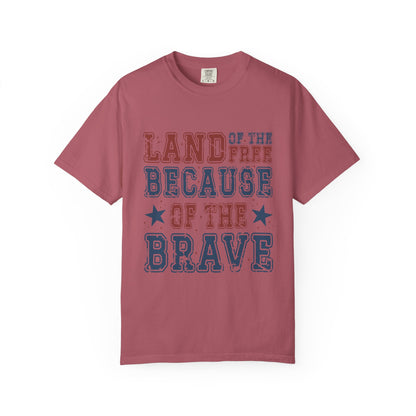 Land Of Free Shirt 4th of July Shirt Comfort Colors®  Independence Day Patriotic Mom Dad Gift Exhausted but Free USA Humor Shirt