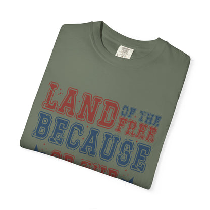 Land Of Free Shirt 4th of July Shirt Comfort Colors®  Independence Day Patriotic Mom Dad Gift Exhausted but Free USA Humor Shirt