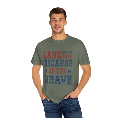 Land Of Free Shirt 4th of July Shirt Comfort Colors®  Independence Day Patriotic Mom Dad Gift Exhausted but Free USA Humor Shirt