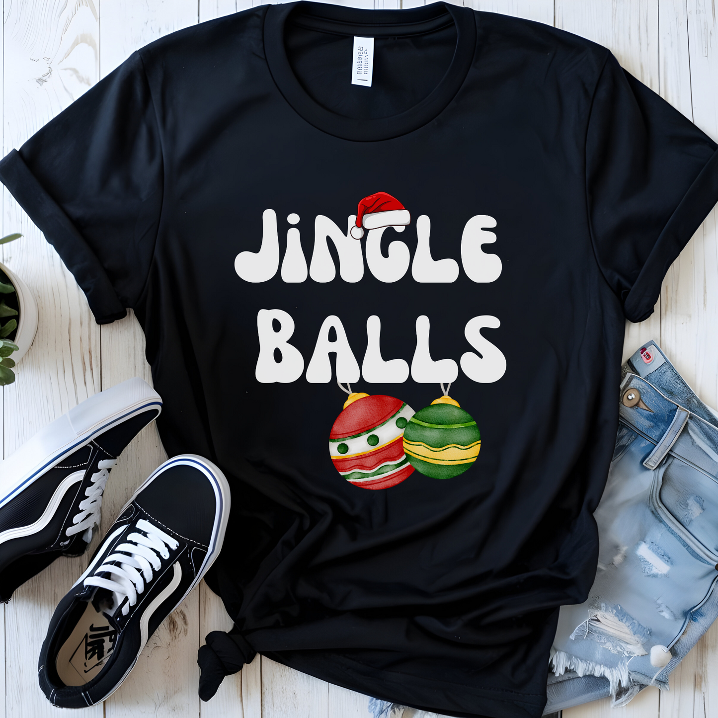 Christmas Couple Funny T-Shirt Jingle Balls