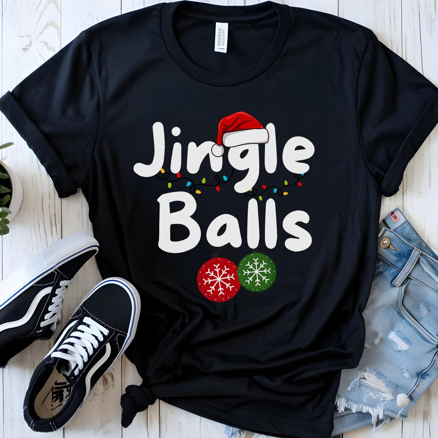 Christmas Couple Funny T-Shirt Jingle Balls XXS02