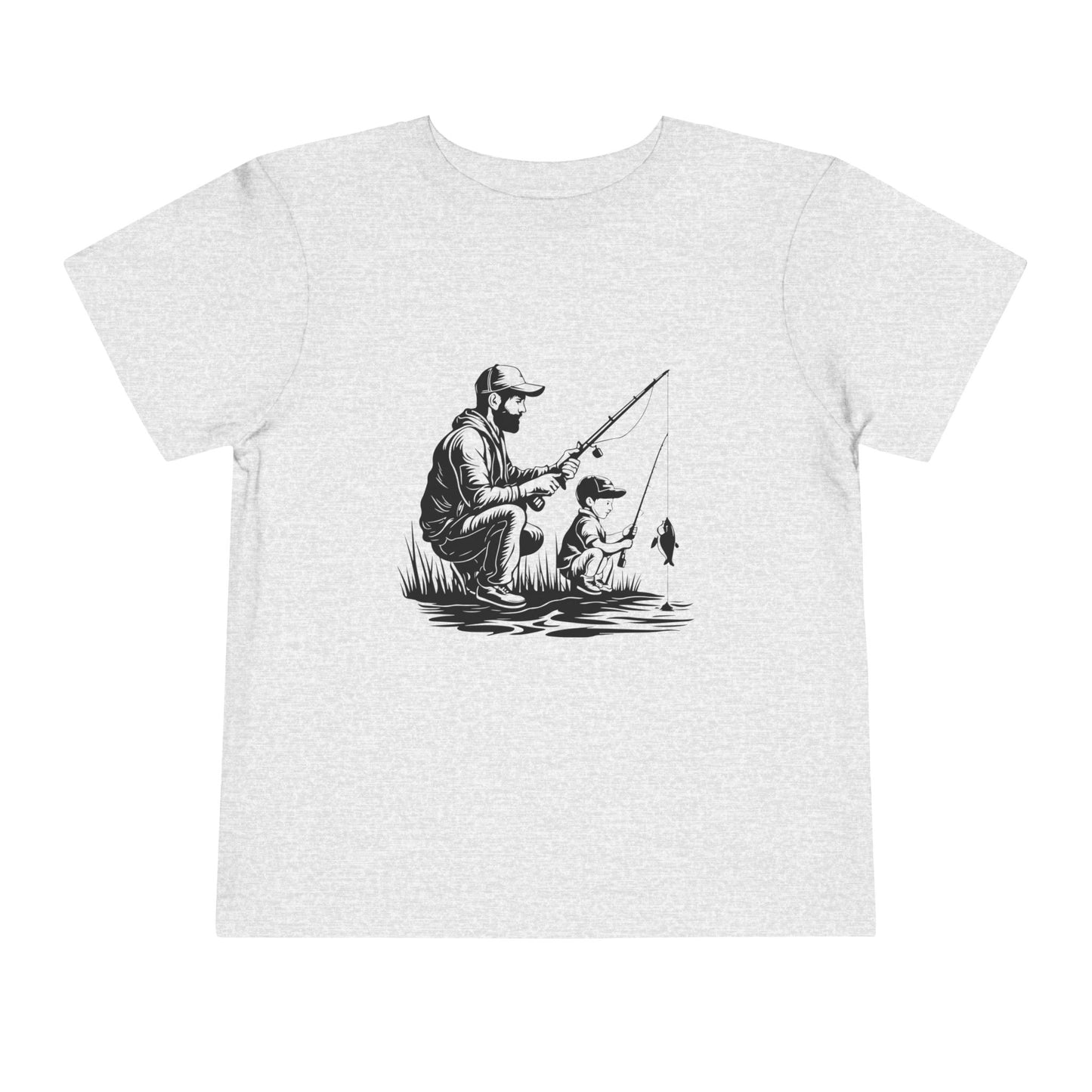 Toddler Tee Fun Playtime Short Sleeve Shirt Dad And Son Fishing Design