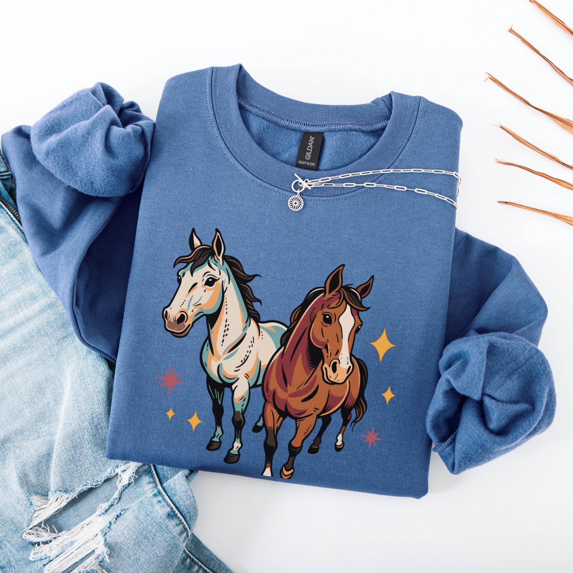 Funny Horse Sweatshirt – Christmas Animal Sweatshirt | Soft Cotton