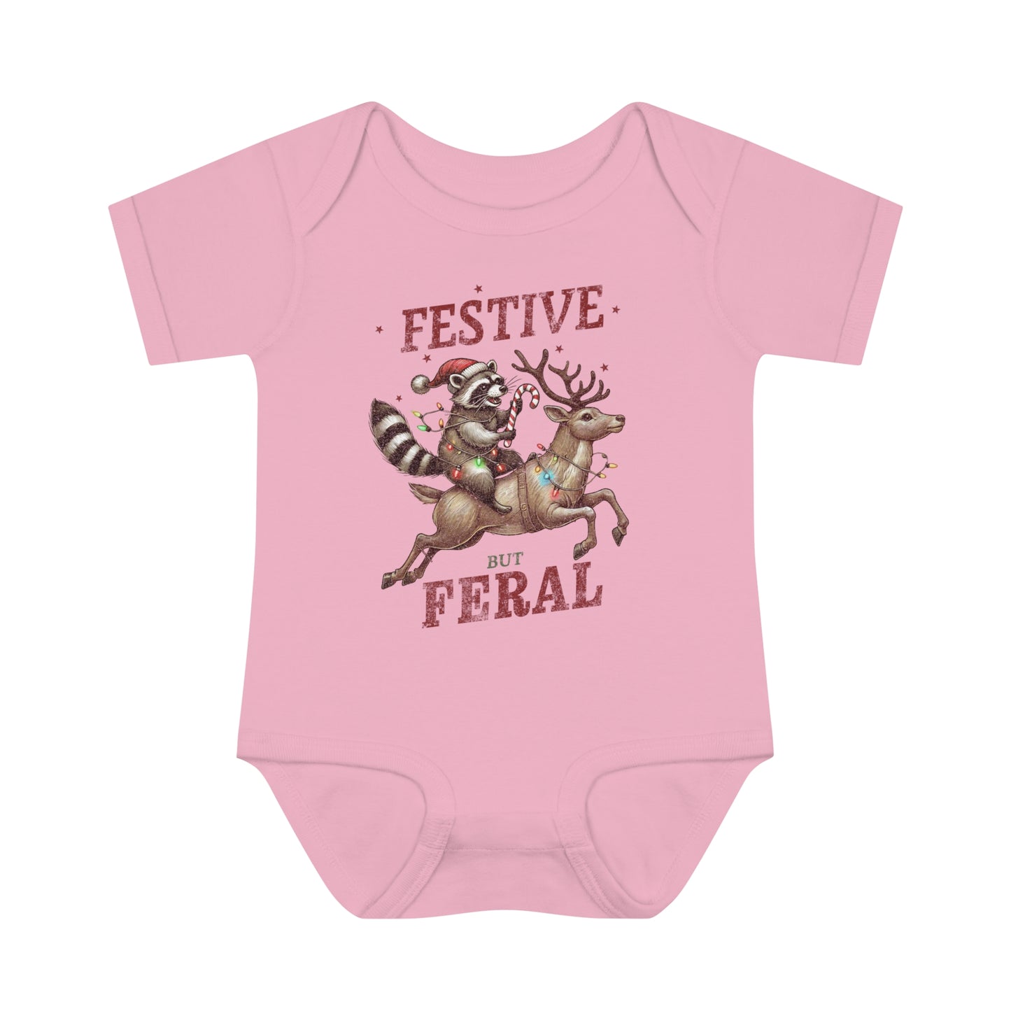 Baby Bodysuit Merry Christmas Infant Rib Jumpsuit Festive But Feral