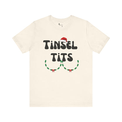 Christmas Couple Funny T-Shirt Tinsel Tits