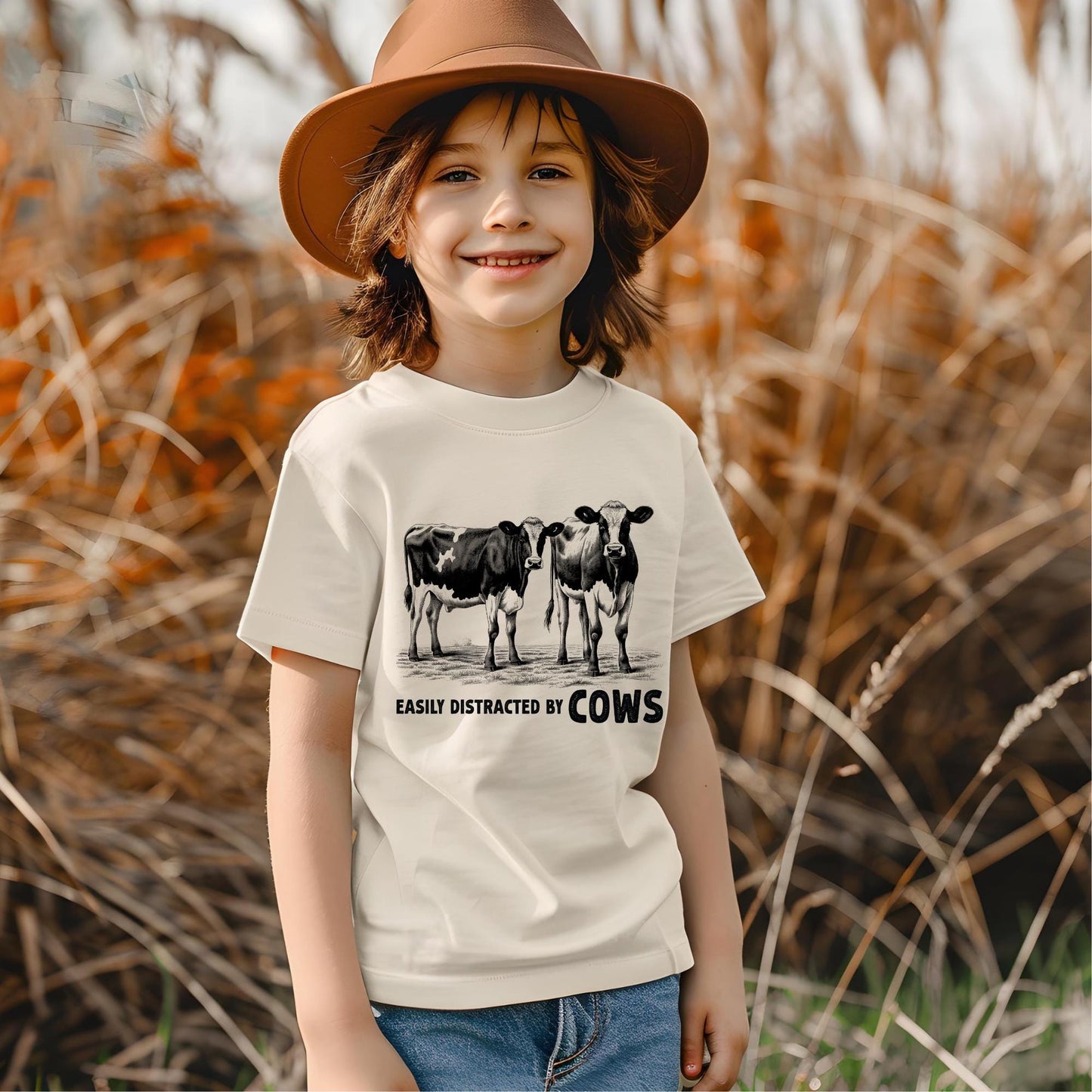 Farm Toddler Tee Easily Distracted By Cows
