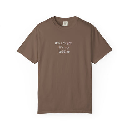 It's not you it's my toddler Funny Parenting Tee Comfort Colors® T-Shirt Meme Shirt  Humor Shirt Birthday Gift For Mama Dad