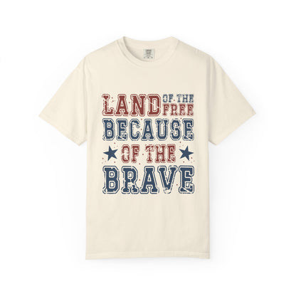 Land Of Free Shirt 4th of July Shirt Comfort Colors®  Independence Day Patriotic Mom Dad Gift Exhausted but Free USA Humor Shirt